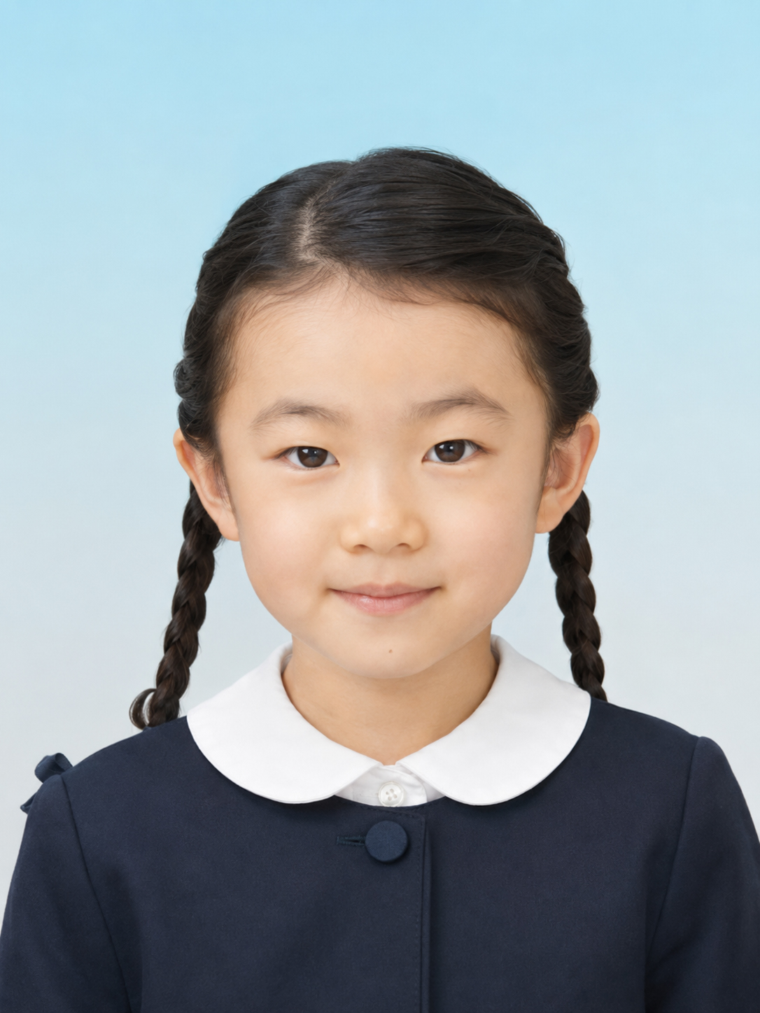 自然な表情に整えた女子のお子さま写真イメージ